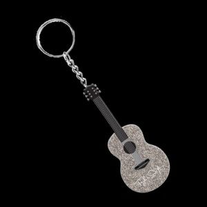 Taylor Swift Speak Now Silver Sparkly Glitter Guitar Keychain